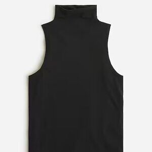 NWT J.Crew Tissue Mockneck Tank - Black - Size Large